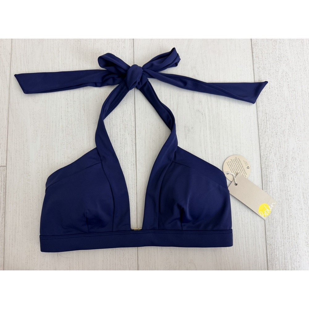 NWT Boden Halter Bikini Top Sz 6 Navy Blue